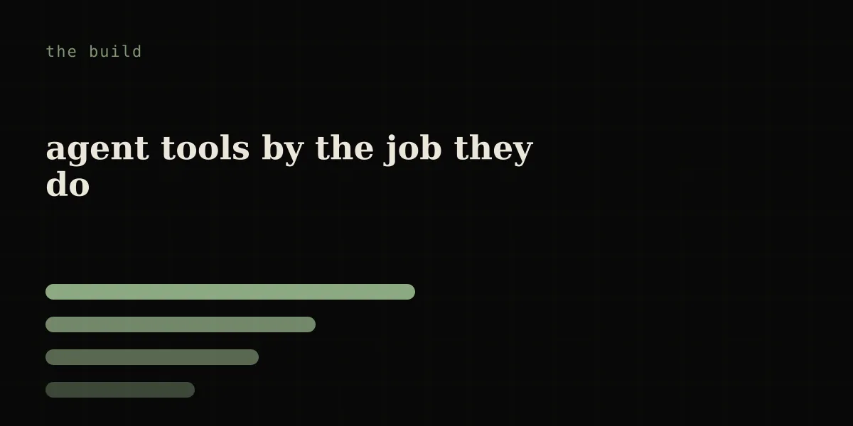 ai agent tools by job for a solo builder