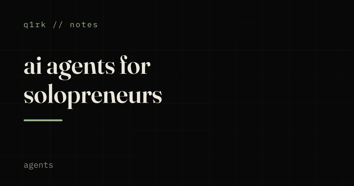 ai agents for solopreneurs in 2026 (the team you don't hire)