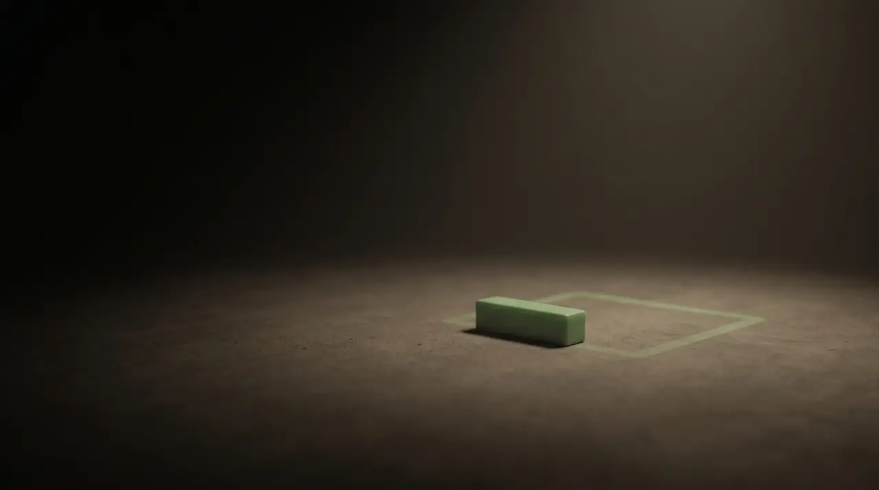 a single green terminal cursor completing a clean shape in the dark