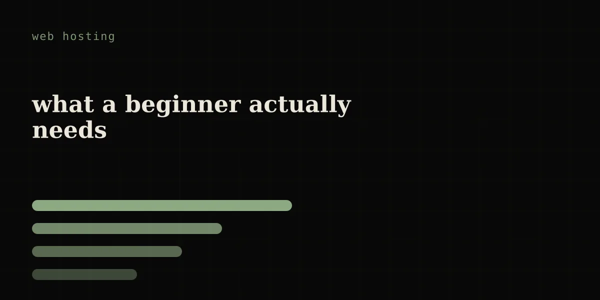 what a beginner needs from web hosting