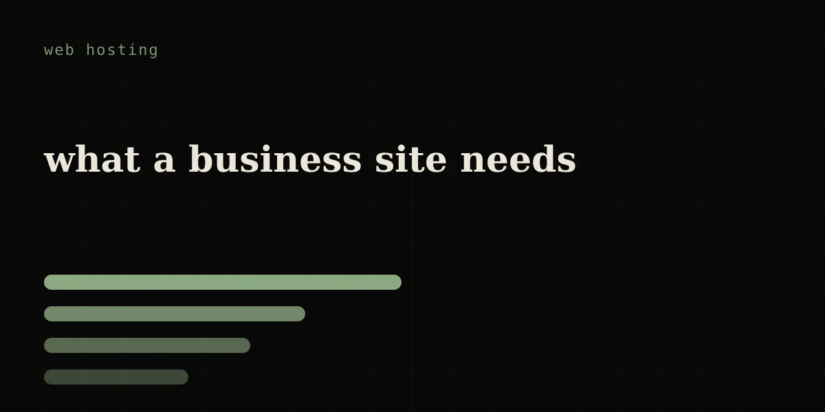 what a small business site needs from hosting