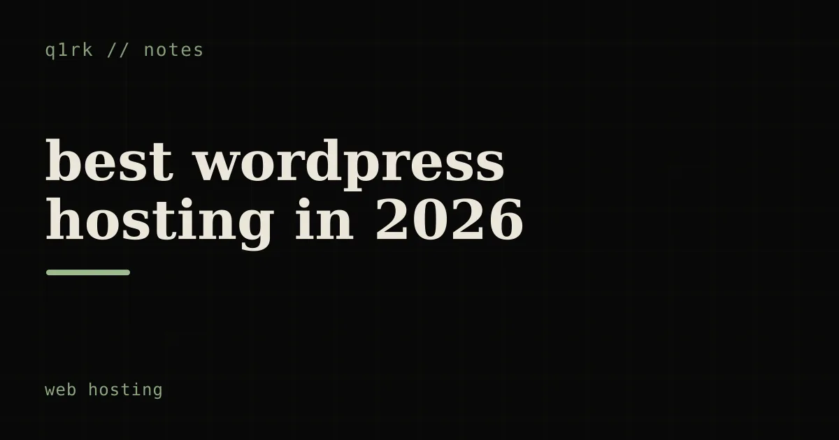 best wordpress hosting in 2026 (fast, honest picks)