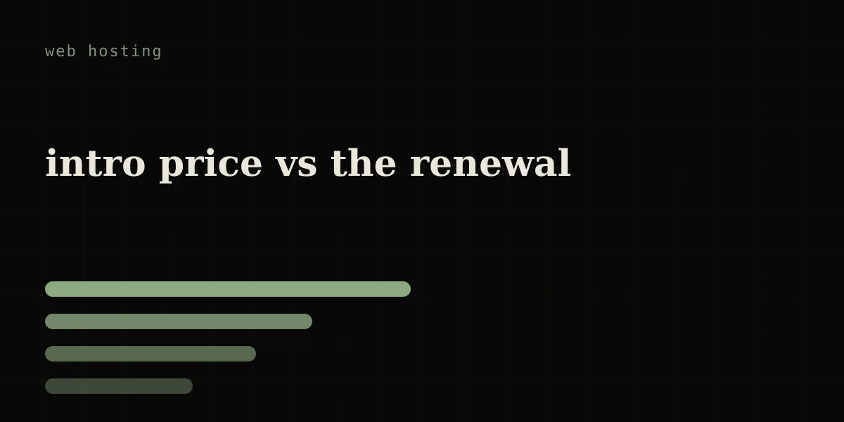 cheap hosting: intro price vs renewal