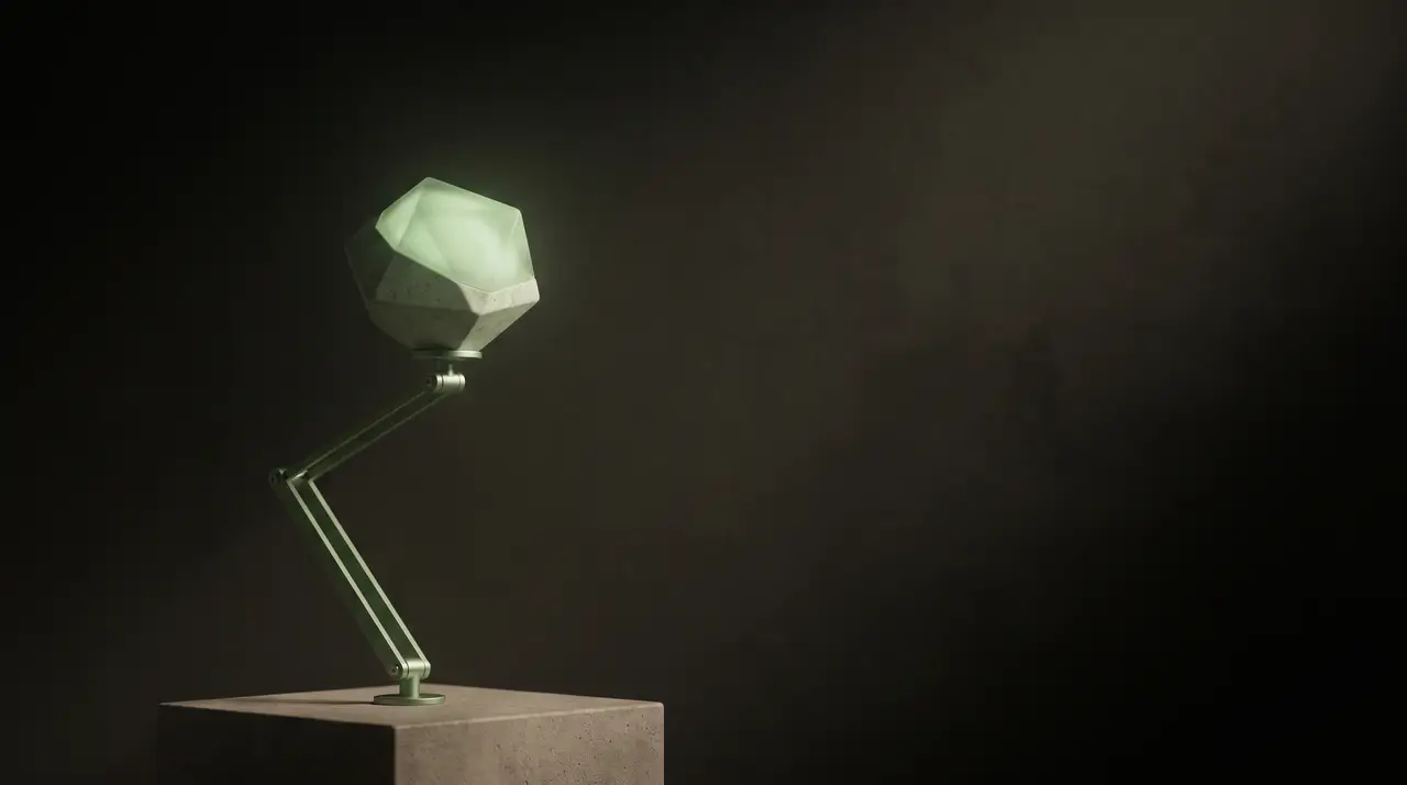 one green node lifted higher by a thin green mechanical arm