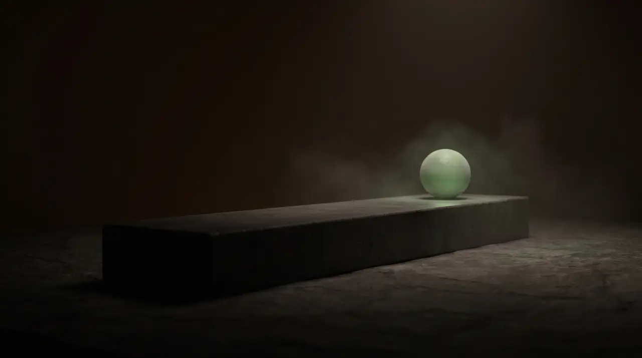 a long dark timeline with green light slowly rising near the far end