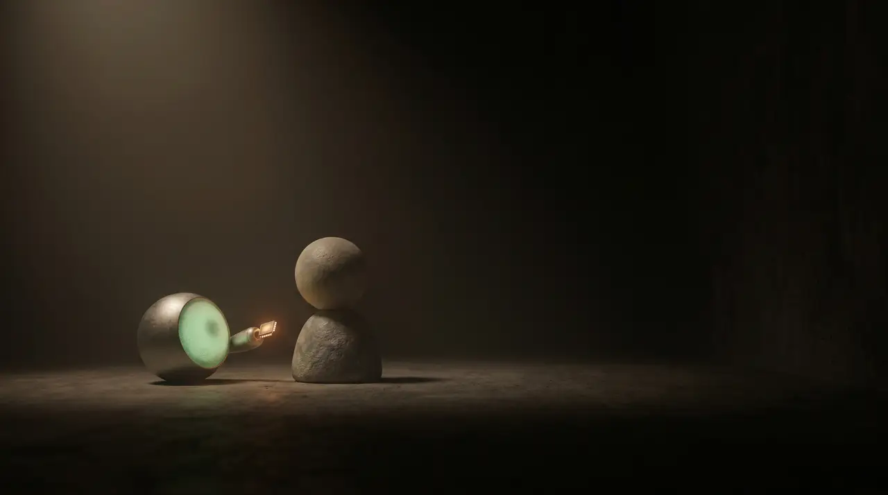 a green assistant node handing a bright token to a human node