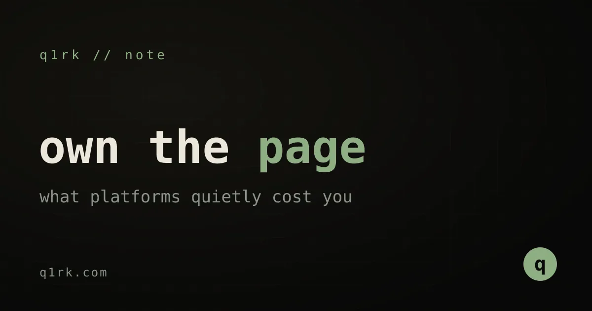 what you lose when you publish on someone else's platform